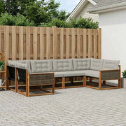 Set di divani da esterno 6 pz Naturale e Grigio Chiaro 3381643