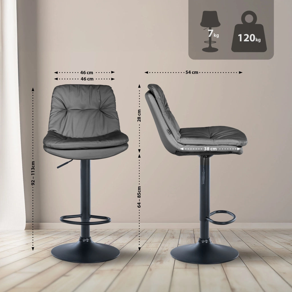 Barhocker Laurel Kunstleder schwarz