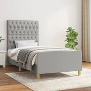 Giroletto senza Materasso-Struttura Letto Grigio Chiaro 90x190 cm Tessuto 346729