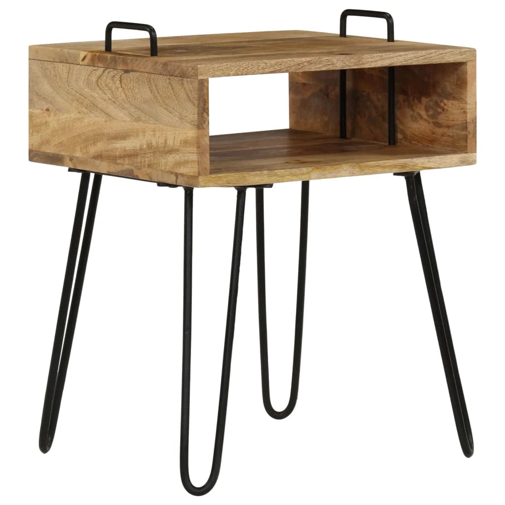 Comodino cassettiera mobile per camera da letto legno massello di mango 40 x 34 x 47 cm 1402085