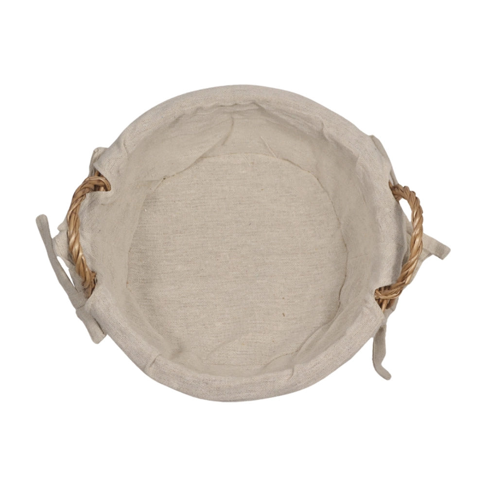 Ceste cestini portapane tondo x10 vimini con manici intrecciati cm19,5x15,5xh 12