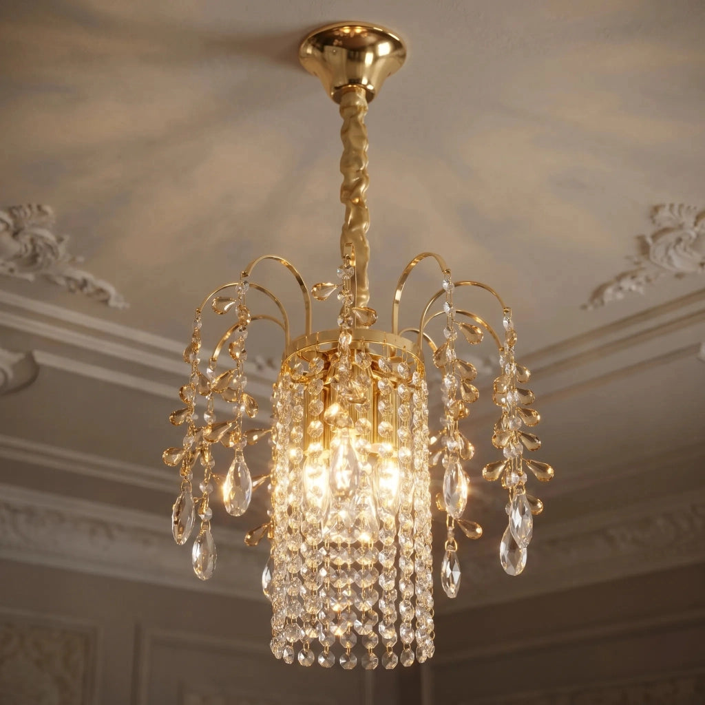 Lampada A Sospensione In Cristallo Swe090-cp 30cm Gold