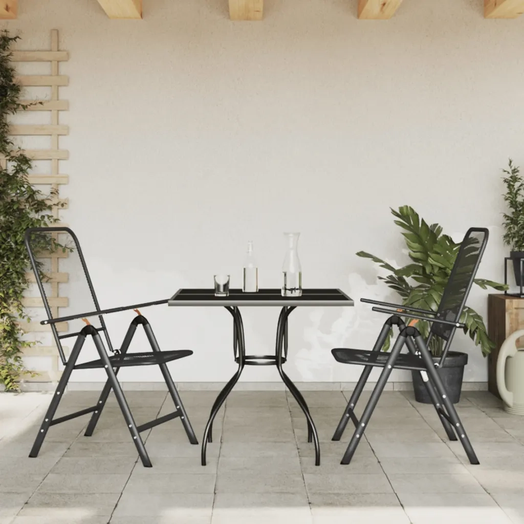 Set da Pranzo da Giardino 3pz Antracite in Rete Metallicacod mxl 83716