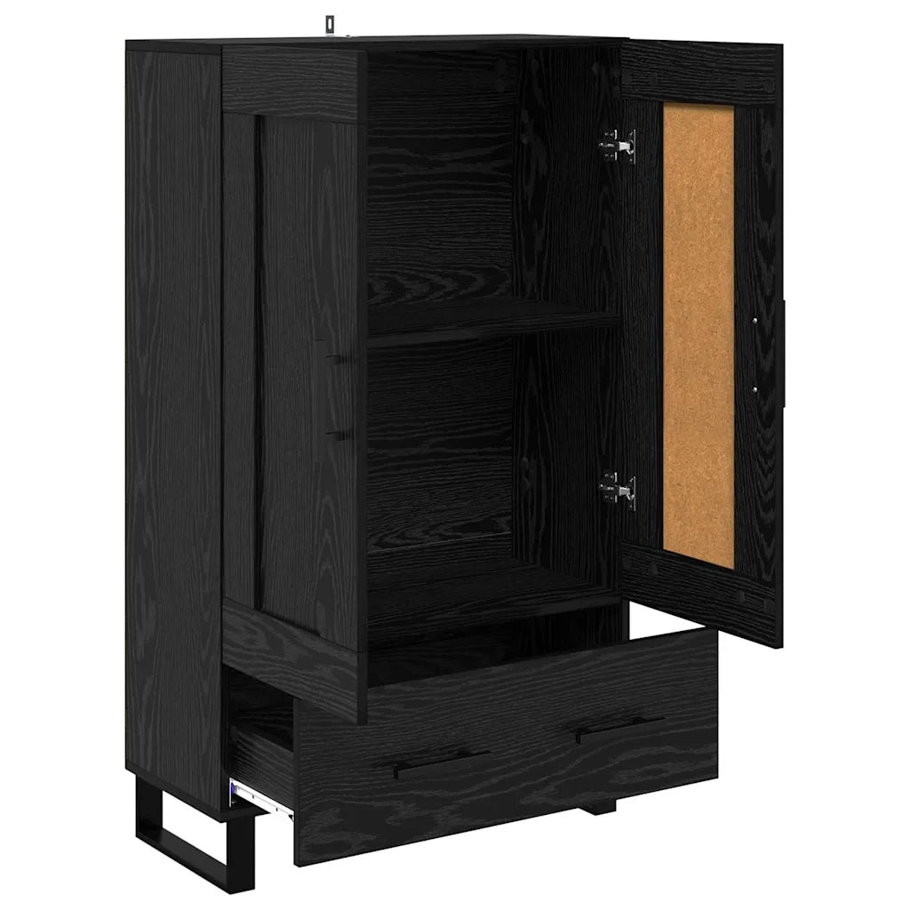 Credenza-Buffet-Armadio da cucina Rovere Nero 69,5 x 31 x 115 cm Legno multistrato 412606