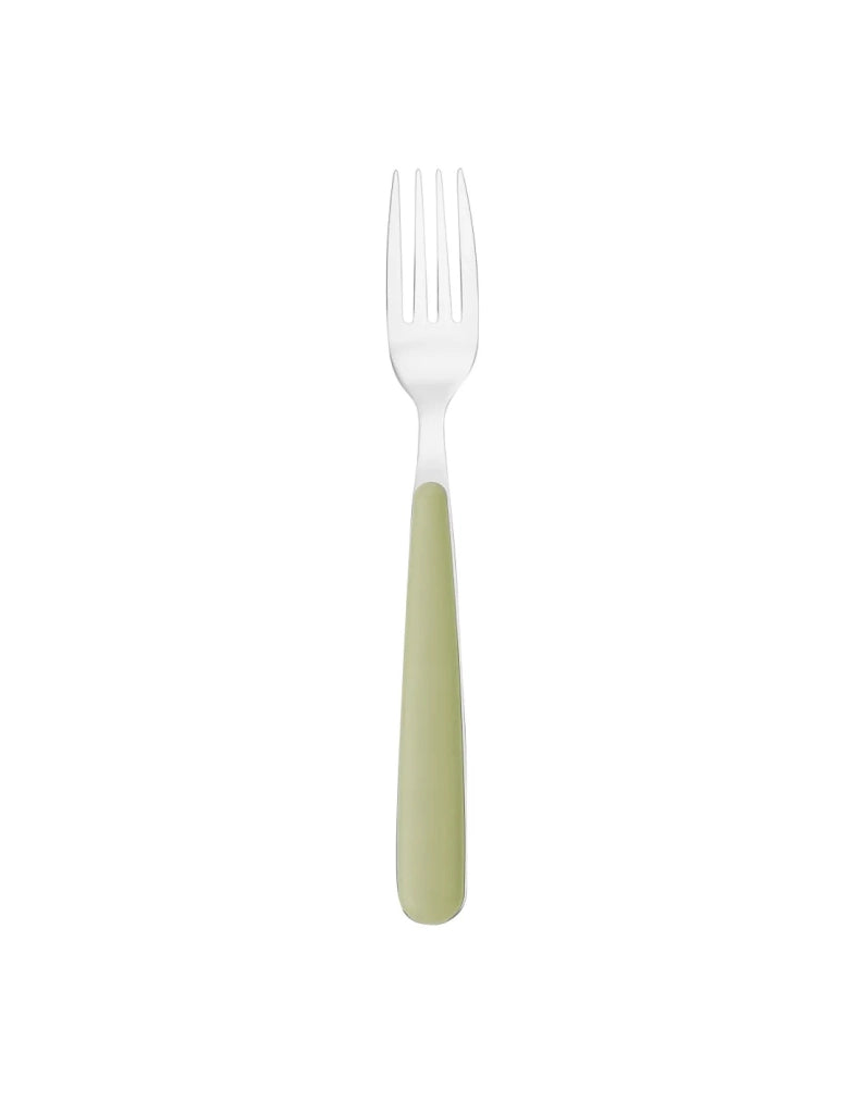 Forchetta da tavola in acciaio inox verde alga