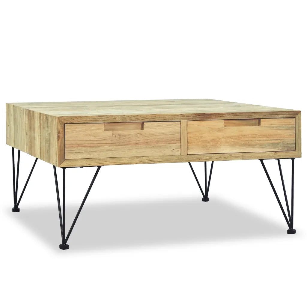 Tavolino da CaffÃ¨ 80x80x40 cm in Legno Massello di Teak cod mxl 59376