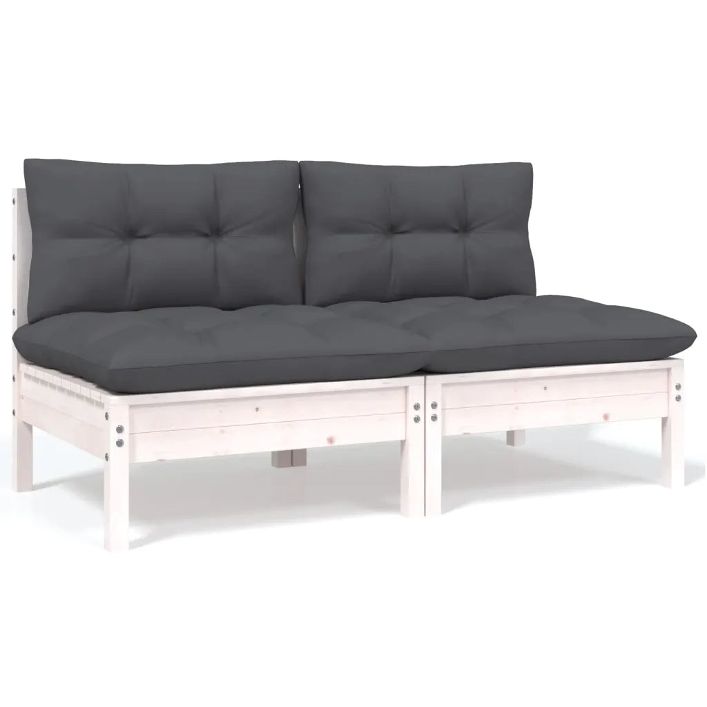 Set Salotto da Giardino 7pz con Cuscini Legno Massello di Pino
