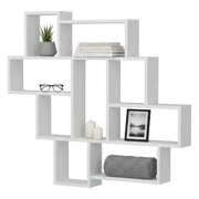Mensola Chapala, Scaffale, Ripiano a muro, Scaffalatura multiuso, 116x15h104 cm, Bianco