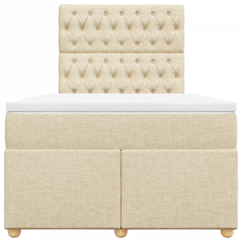 Giroletto a Molle con Materasso Crema 120x190 cm in Tessuto 3291231