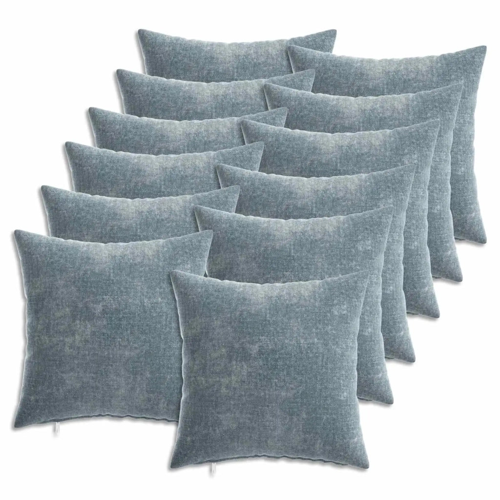 Federa 12 pcs HEERLEN Azzurro 40 x 40 cm Tessuto Chenille 908508