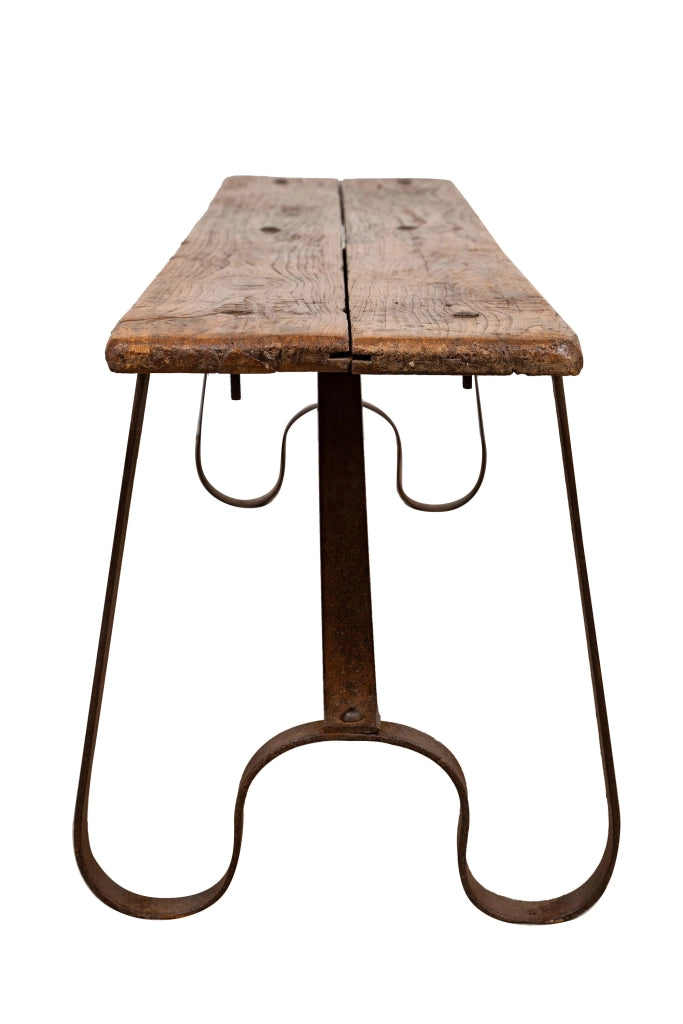 Biscottini Panchina in legno e ferro L153XPR40XH46 CM Solida robusta massello Offerta