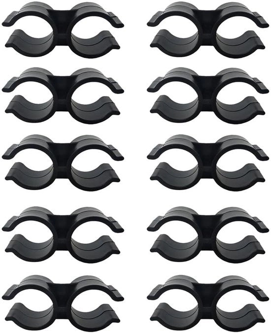Buisclip in PVC plastica - 10 pezzi - Doppia clip - Diametro 24mm - Resistente alla corrosione - Installazione semplice - Buisbeugel