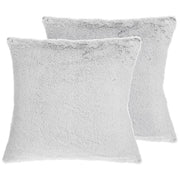 Set di 2 cuscini decorativi in finta pelliccia grigia 45 x 45 cm Accessori decorativi bifacciali