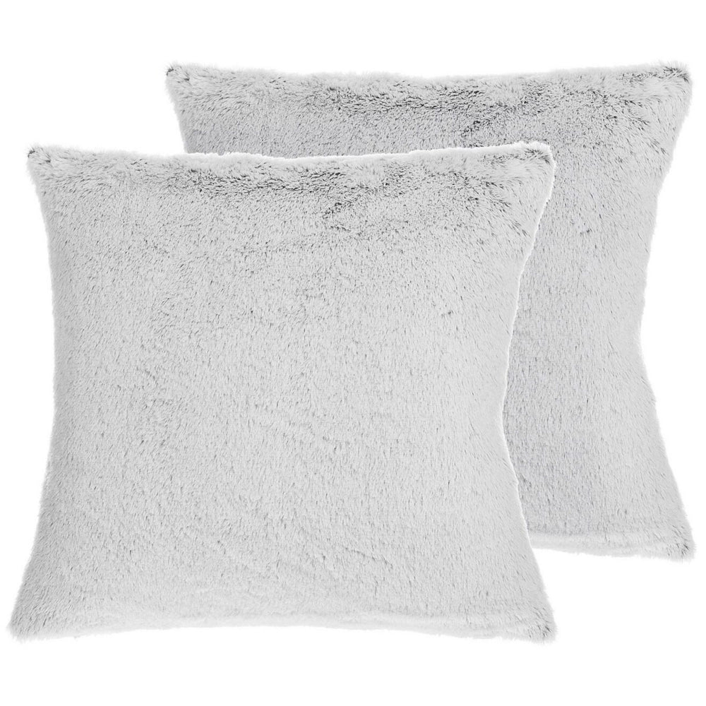 Set di 2 cuscini decorativi in finta pelliccia grigia 45 x 45 cm Accessori decorativi bifacciali