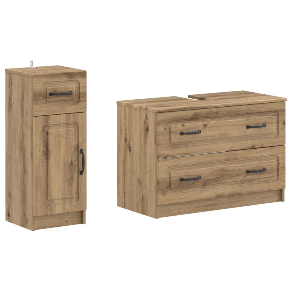 Set di Armadi da Bagno da 2 Pezzi UTRECHT Rovere Artigianale 3417737