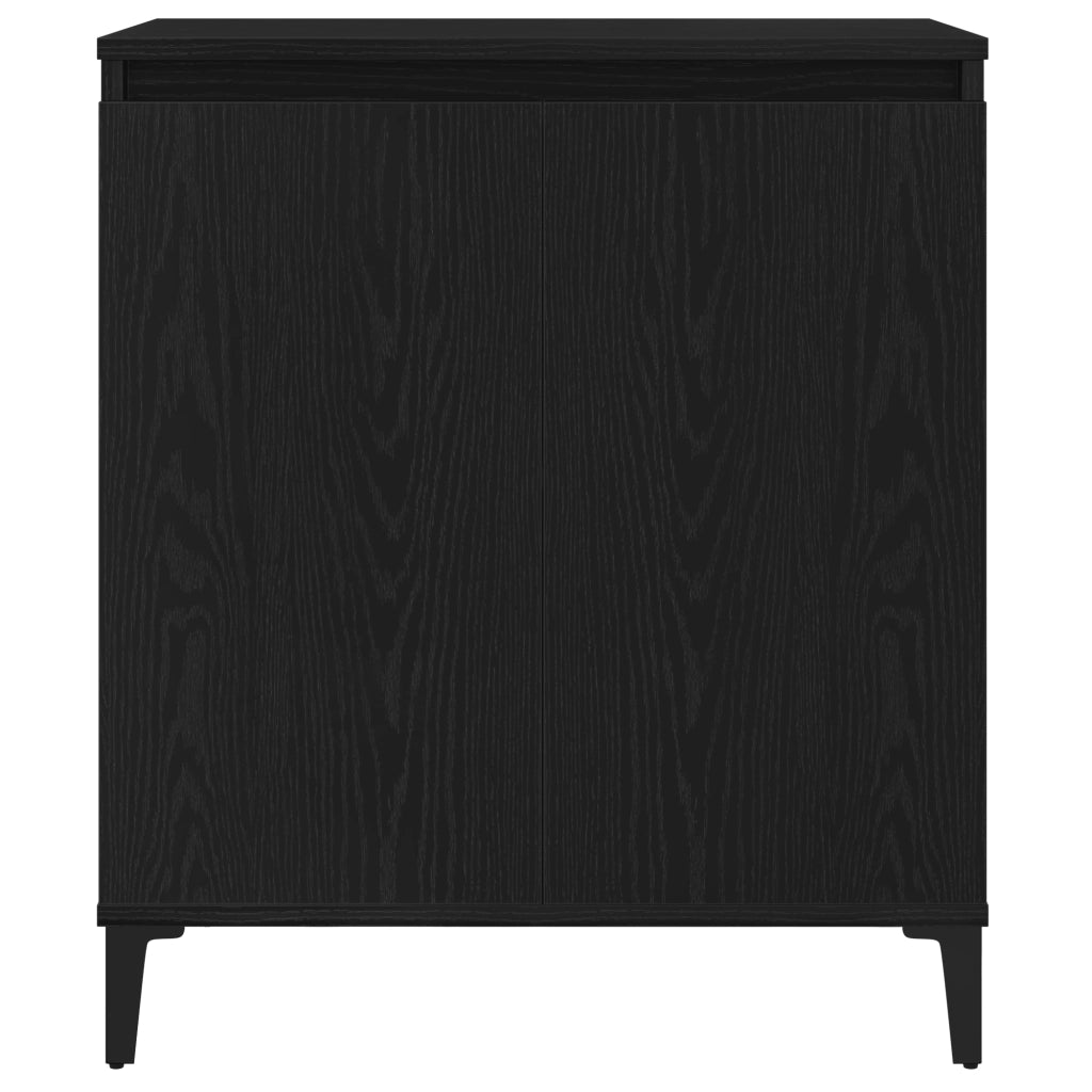 Credenza Nera in Rovere 60x35x70 cm in Legno Ingegnerizzato