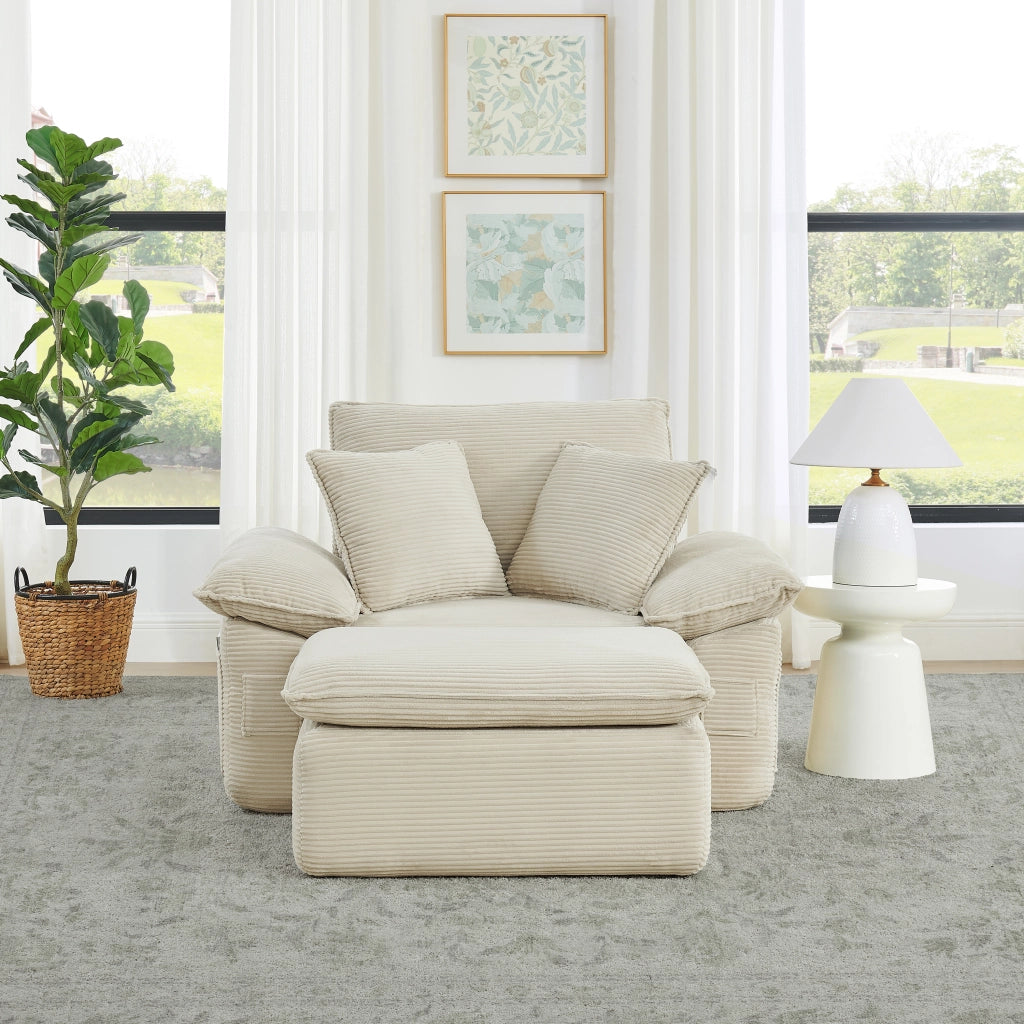 Divano Letto Modulare con Funzione Letto ¨C MINIMAL ¨C Tessuto, con Poggiapiedi e Tasche
