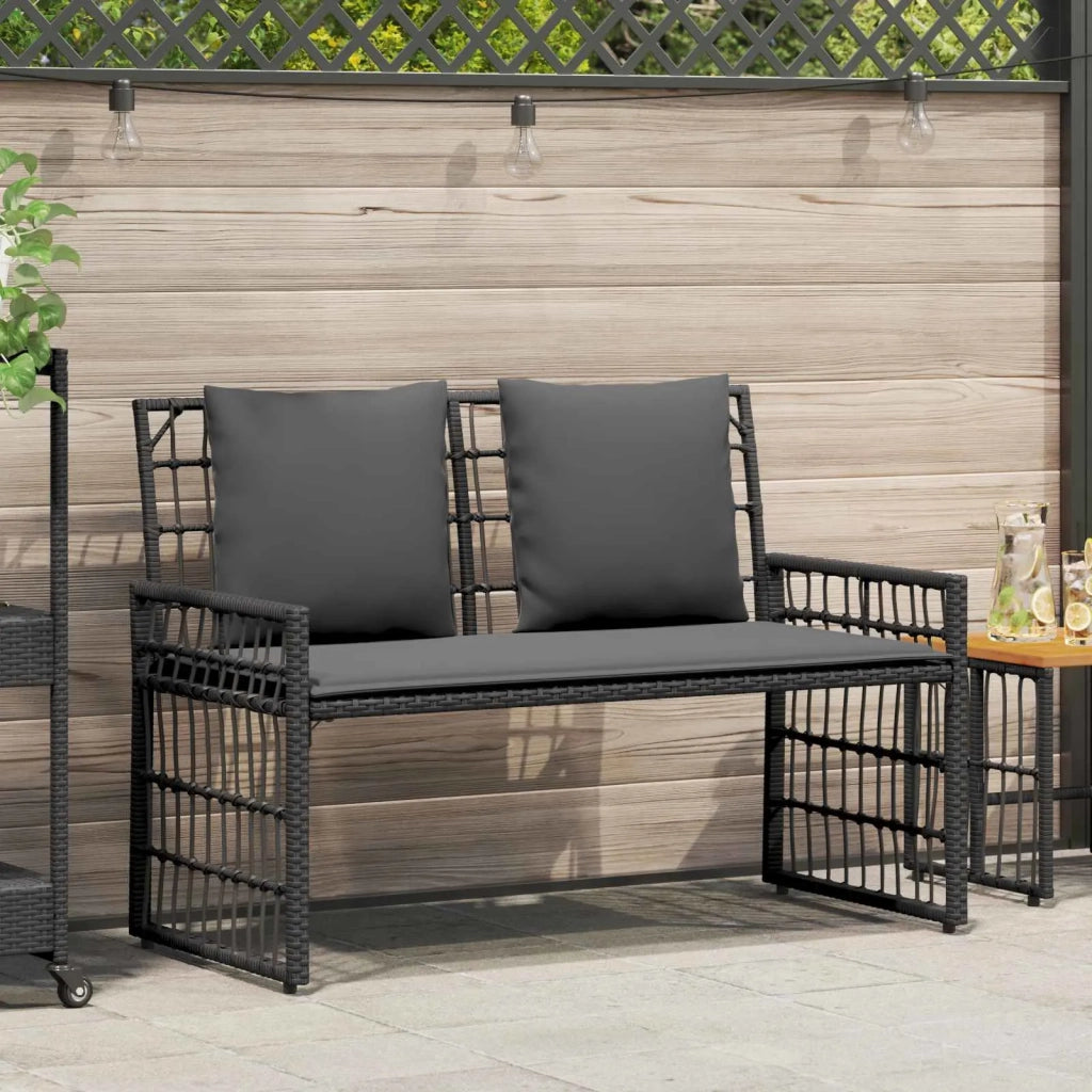 Panchina da esterno Nero e Grigio scuro 116 x 55 x 82 cm