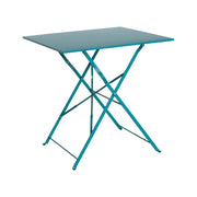 Tavolo da giardino pieghevole in acciaio, 2 posti, 70cm, blu