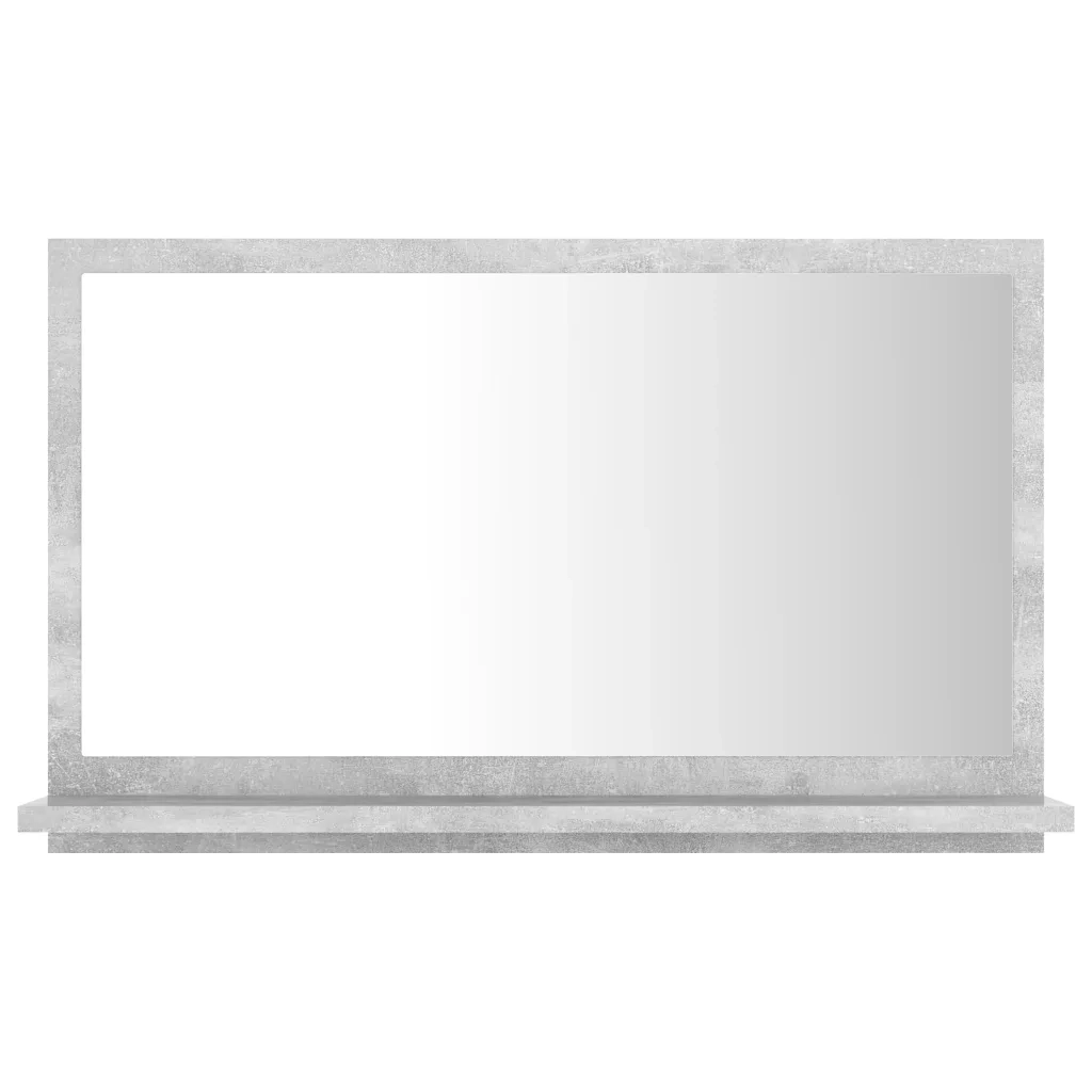 Specchio da Bagno Grigio Cemento 60x10,5x37cm Legno Multistratocod mxl 79453