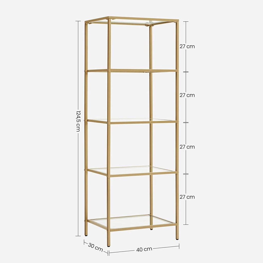 Libreria VALORA in vetro e acciaio dorato - LGT029A01