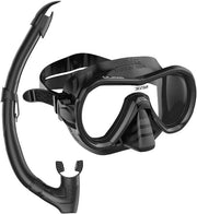 Set di snorkeling con maschera da sub e tubo di respirazione con valvola di scarico per adulti e bambini