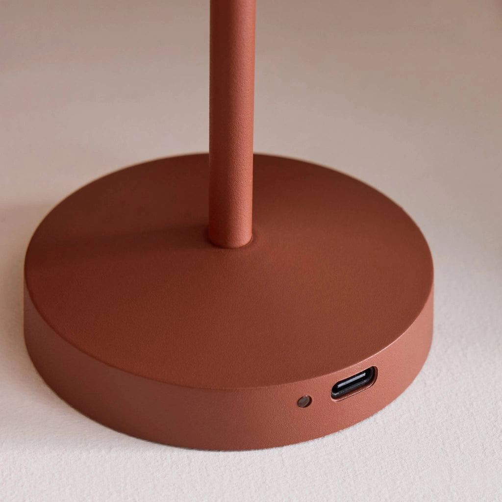 Lampada da tavolo da interno/esterno in metallo, terracotta