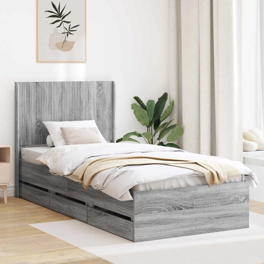 Struttura del letto con stoccaggio e testata Grigio Sonoma 3413988