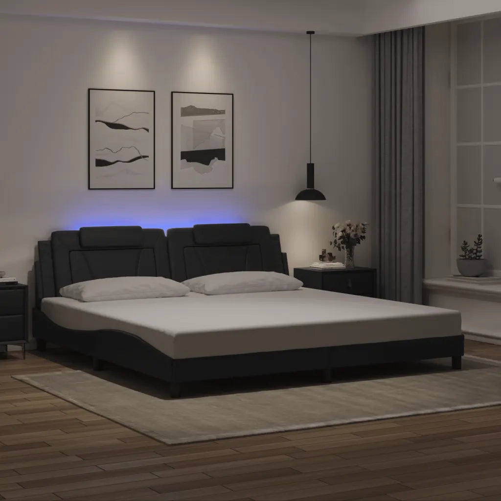 Giroletto con Luci LED Nero 200x200 cm in Similpellecod mxl 115312