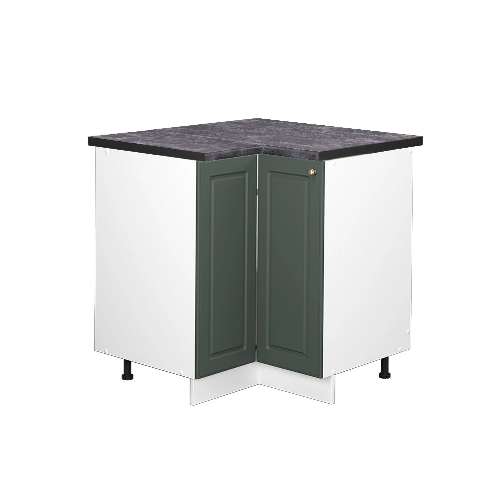 Mobile ad angolo cucina Fame-Line Verde-oro rustico/Bianco 80.5 cm, PL Antracite Vicco