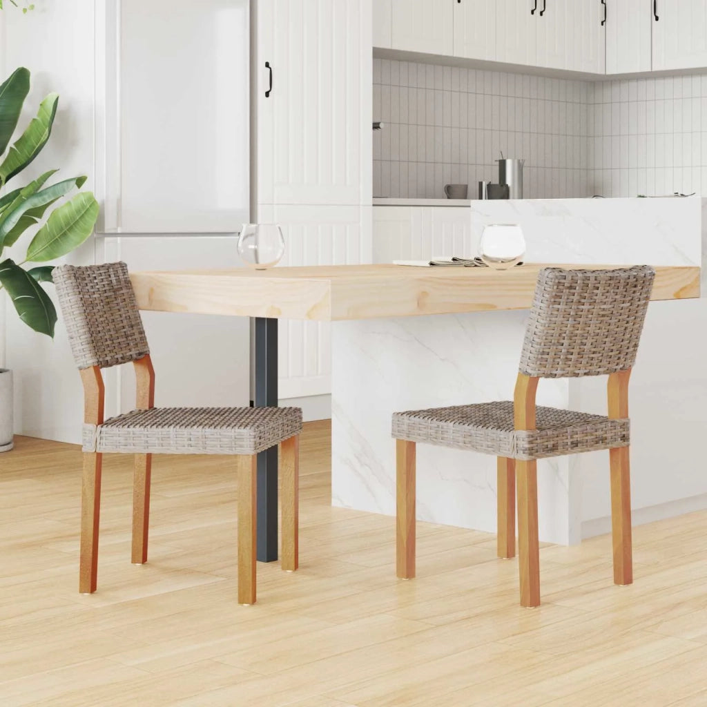 Sedia da pranzo 2 pcs Rattan Kubu Grigio Kubu 46 x 55 x 84 cm