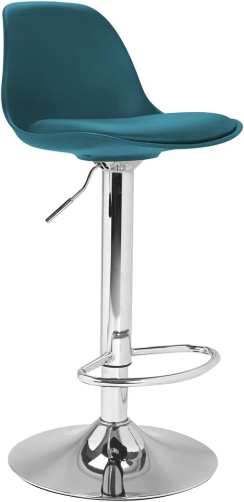 Set di 4 sgabelli da bar KARL grigio scuro, blu anatra, bianco e nero