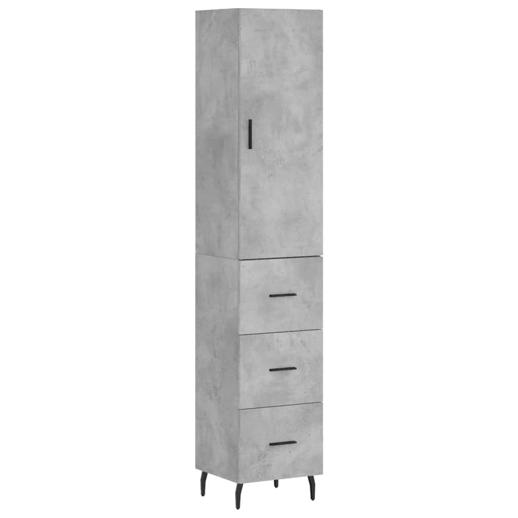 Buffet credenza cassettiera mobiletto mobile contenitore organizer cucina soggiorno salotto alto 34,5 x 34 x 180 cm legno ingegnerizzato grigio 02_0034269