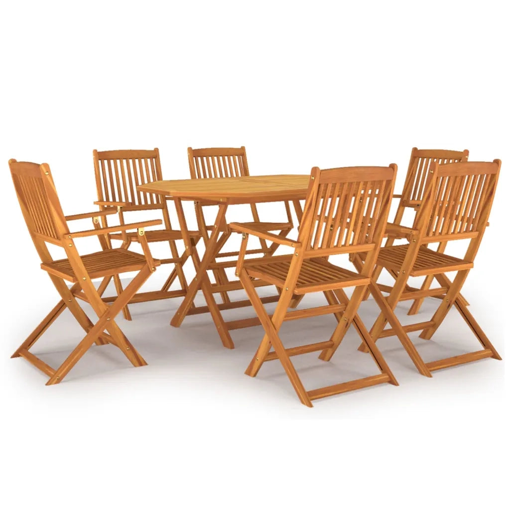 Set da Pranzo per Giardino 7 pz in Legno Massello di Acacia 3086997
