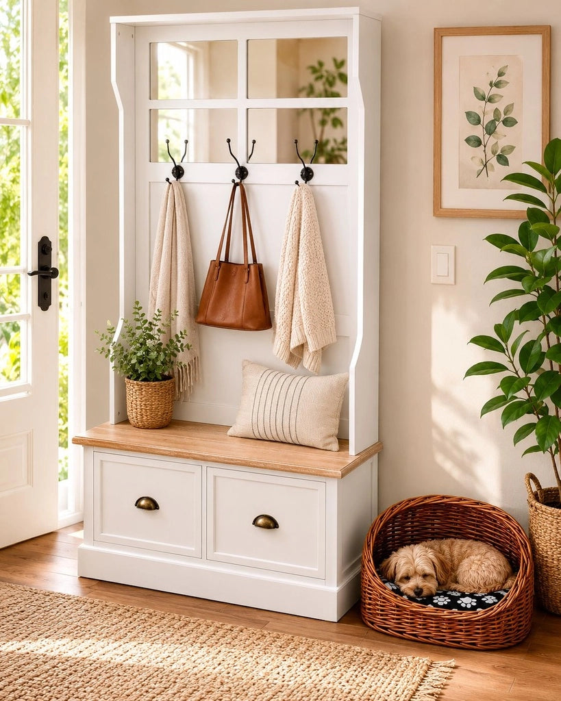 Lettino per animali domestici in vimini marrone 40x30x30 cm