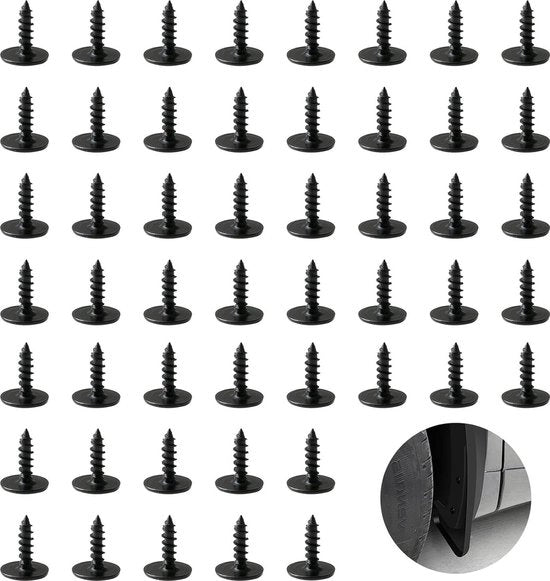Viti auto a tappo a secco M5 x 16 mm - Alto contenuto di manganese - Resistente all'ossidazione e corrosione - Disegno di vite a dente affilato - Adatto per diversi veicoli - 50 pezzi.