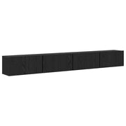 Set mobile TV 4 pz | Armadietto TV | Mobile Porta TV Rovere Nero 60 x 30 x 30 cm