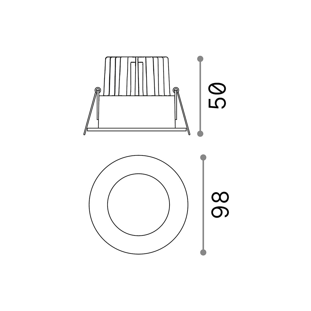Faretto Ad Incasso Moderno Room-65 Alluminio Nero Led 8W 3000K Luce Calda