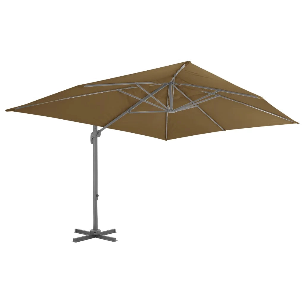 Ombrellone da Giardino con Base Portatile Tortora 276349