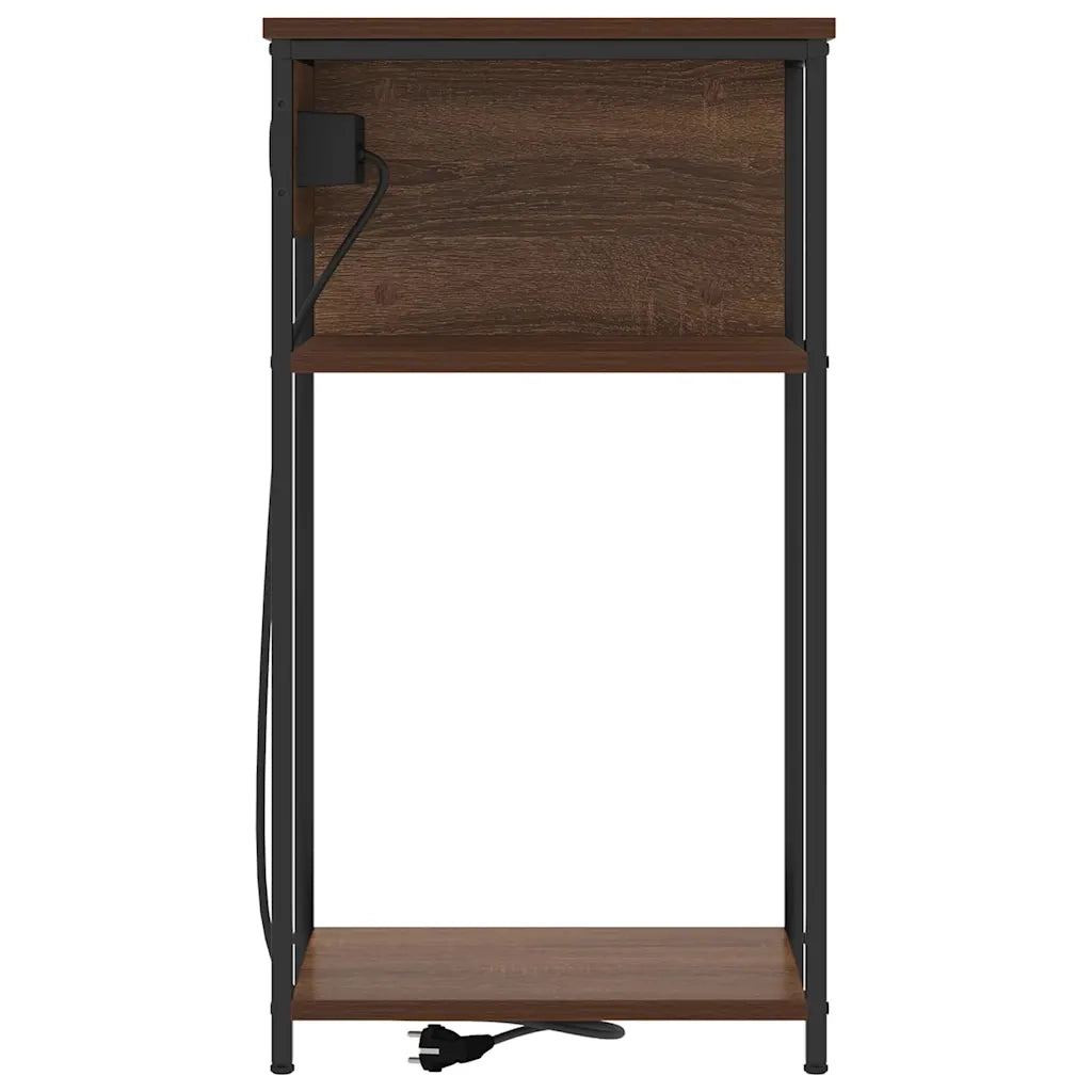 Comodino | Armadio da Notte | Mobiletto da notte Rovere Marrone 41 x 28 x 76 cm