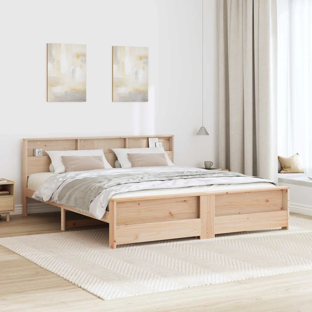 vidaXL Struttura del letto Marrone 200 x 200 cm Legno di pino massello