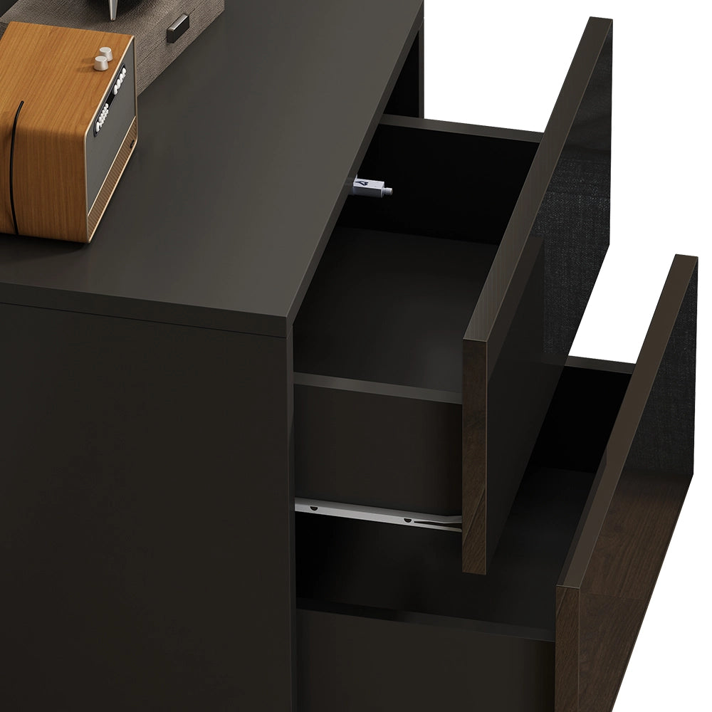 Vicco Comodino camera da letto Nero lucido 49.6 x 51.2 cm
