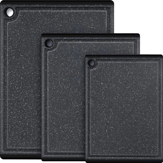 Set di taglieri in plastica per la cucina, 3 pezzi grande set di taglieri, resistente al lavastoviglie con piedini antiscivolo e ciotola per succhi