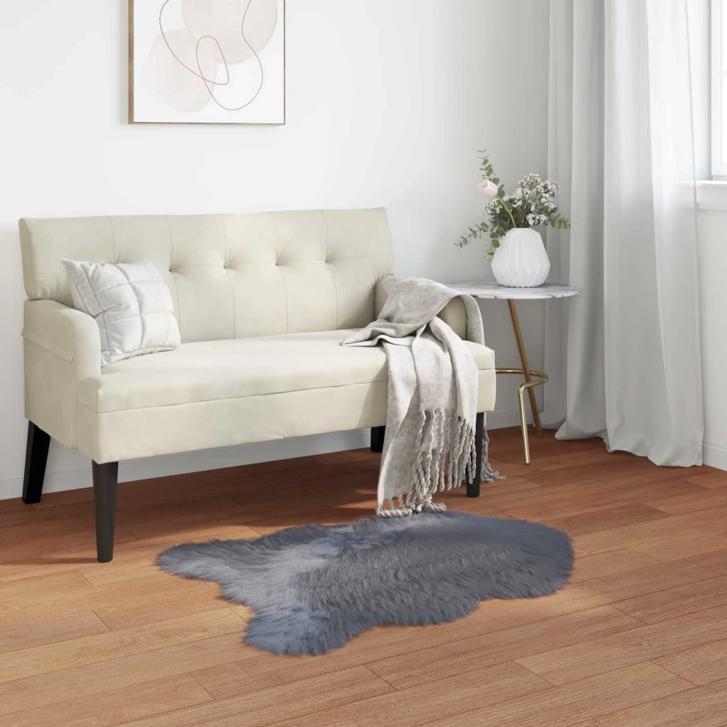Tappeto in finta TAFALLA Antracite 60 x 90 cm Poliestere 42021607