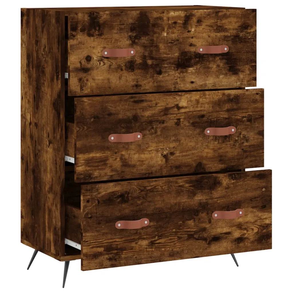 Cassettiera Rovere Fumo 69,5x34x90 cm in Legno Multistrato 827825