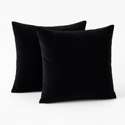 2 x Copri cuscino - Copricuscini - Adatti per camere da letto, salotti e uffici - 45x45 cm - con zip - nero - velluto