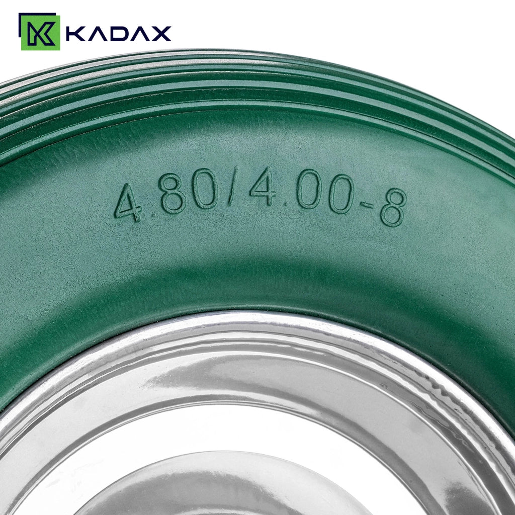 KADAX Kółka do taczek 4.00-8 PU 551030 zielone K16351 + ŚRUBY