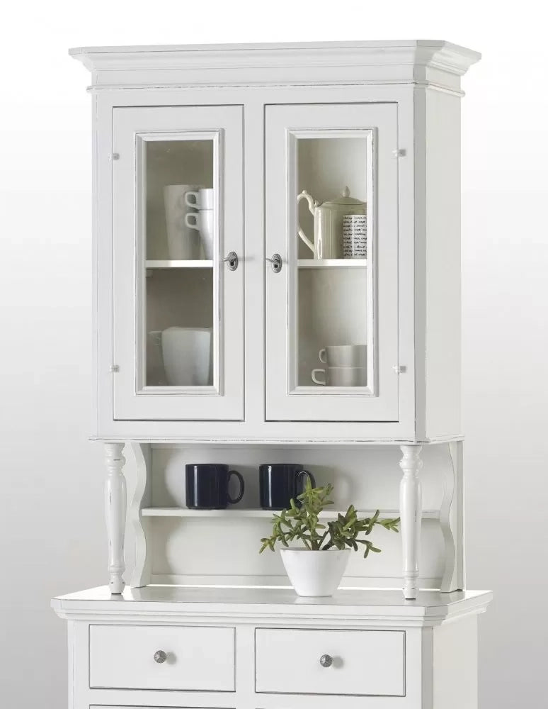 Cristalliera 2 ante napoletana arte povera in legno bianco 82x43x205 (1116+1117) - Mobili 2G
