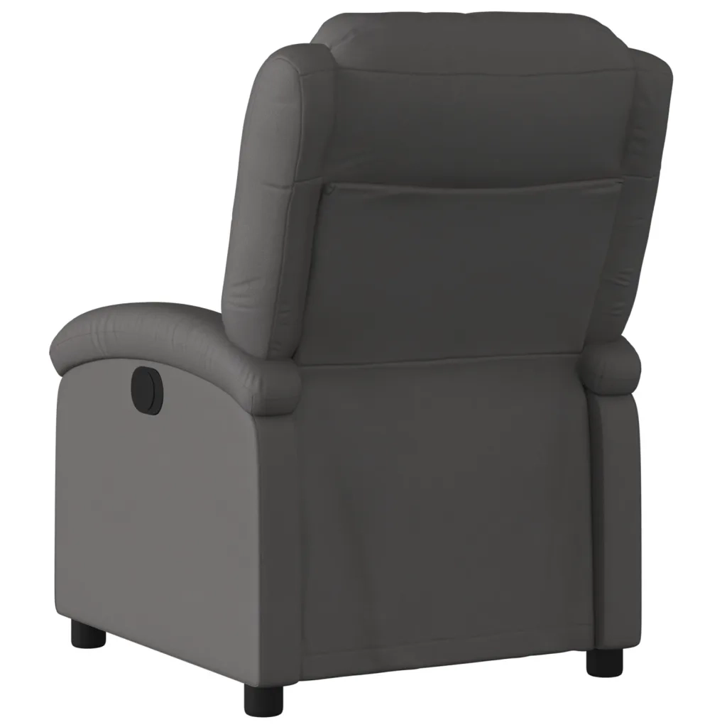 Divano Sedia-Poltrona reclinabile in Vera Pelle Grigia 264505