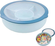 Tavolo per snack con 5 contenitori, snackbox con coperchio trasparente, scatole per snack in plastica, piatto per frutta, riutilizzabile, sostenibile per noci, dessert (verde, blu, rosa)